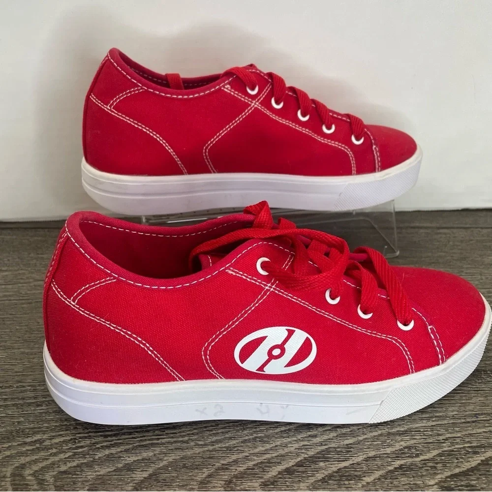 Heelys Red Sneakers with White Logo. Size 7.Skate shoes. Used- has marks.